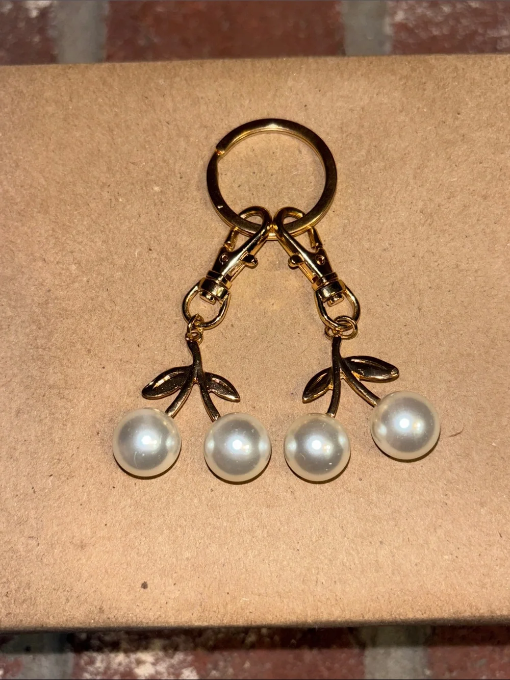 Cherry Keychain Purse Bag Charms Bling 3 Piece Set